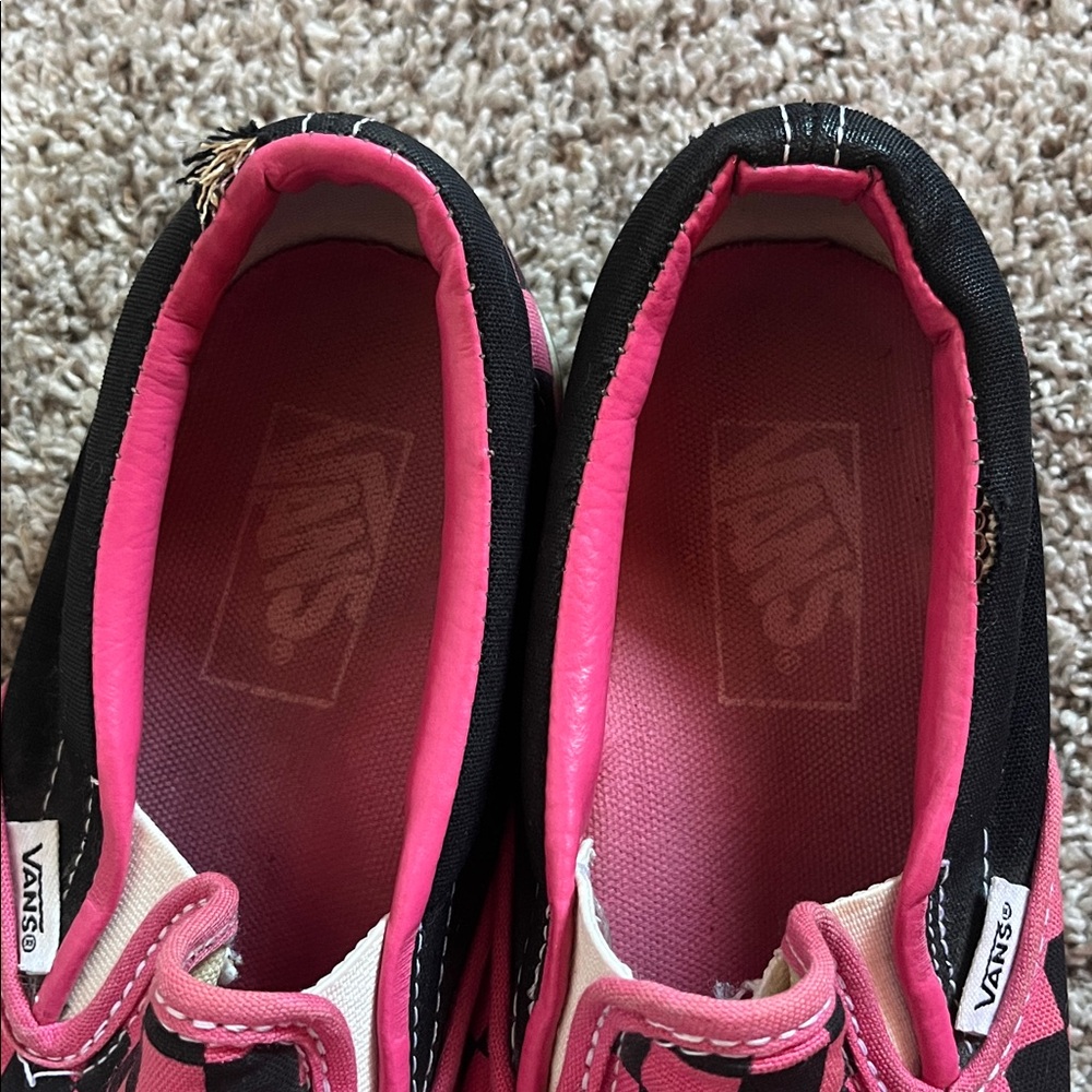 Vans Pink and Black Checkered Slip-Ons - Picture 3 of 8